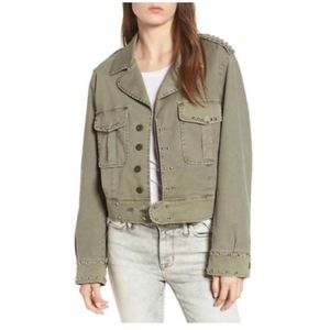 Hudson women's radar silver studded khaki jacket